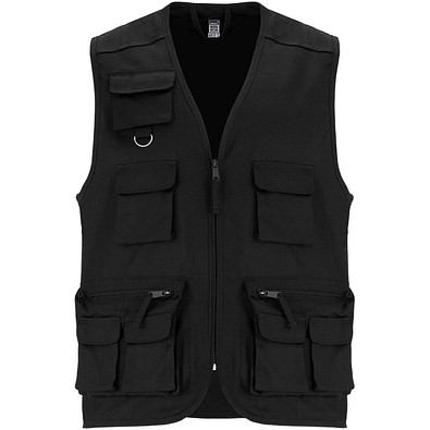 Venera Arbeitsweste mit V-Ausschnitt und mehreren Taschen, 200 g/m2, schwarz, 3XL