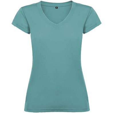 Victoria T-Shirt mit V-Ausschnitt für Damen, Dusty Blue, M