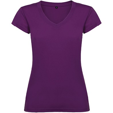 Victoria T-Shirt mit V-Ausschnitt für Damen, lila, 2XL
