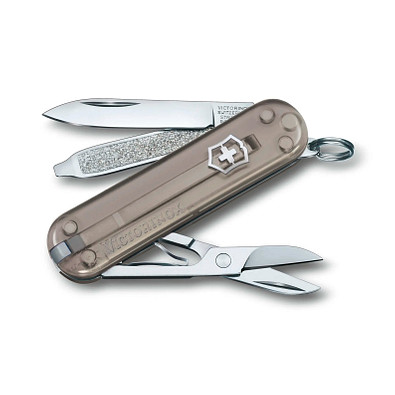 VICTORINOX Taschenmesser Classic SD, 7 Funktionen, hellgrau-transparent