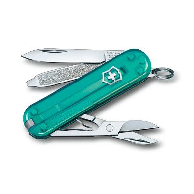 VICTORINOX Taschenmesser Classic SD, 7 Funktionen, türkis-transparent