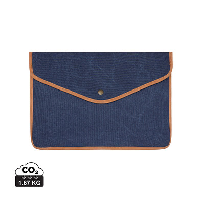 VINGA Bosler 14 Zoll Laptop-Tasche aus GRS recyceltem Canvas, navy blau