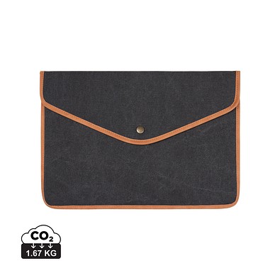VINGA Bosler 14 Zoll Laptop-Tasche aus GRS recyceltem Canvas, schwarz
