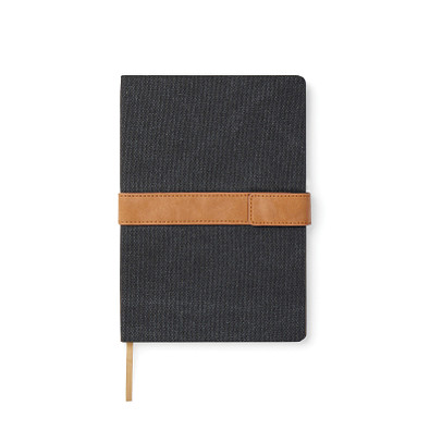 VINGA Bosler Notizbuch aus RCS recyceltem Canvas, schwarz