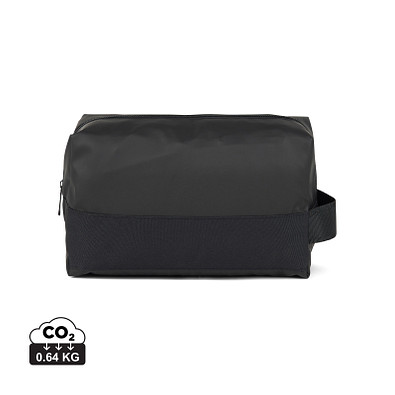 VINGA Livorno Kulturbeutel aus GRS recyceltem Polyester, schwarz