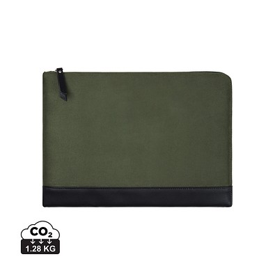 VINGA Marlow 14 Zoll Laptop Sleeve aus RCS recyceltem Polyester, grün, schwarz