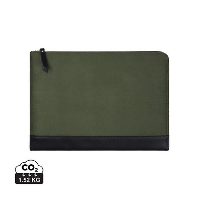 VINGA Marlow 16 Zoll Laptop Sleeve aus RCS recyceltem Polyester, grün, schwarz