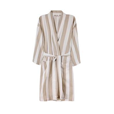 VINGA Ornos GRS Hamam-Bademantel S/M, beige, weiß