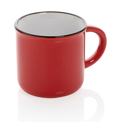 Vintage Keramiktasse, rot