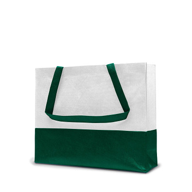 Joytex® Vlies-Umhängetasche, weiß/dunkelgrün