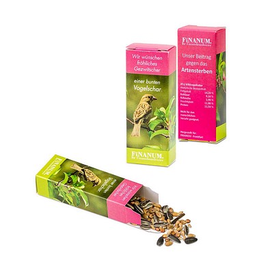 Vogelfutter-Box, 1-seit. Druck