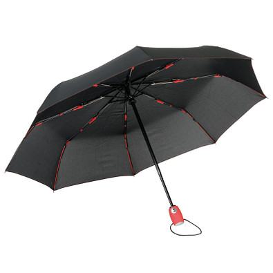 Vollautomatischer Windproof-Taschenschirm STREETLIFE, schwarz-rot