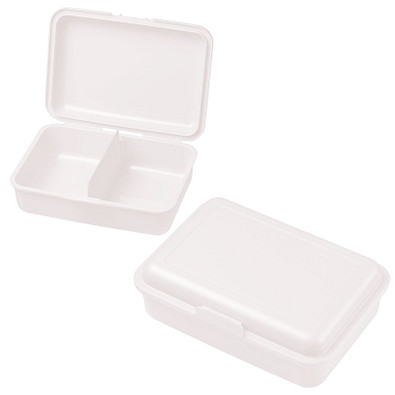 Vorratsdose School-Box mit Trennwand, 16 x 11,6 cm, mittel, weiß