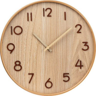 Wanduhr aus Holz, beige