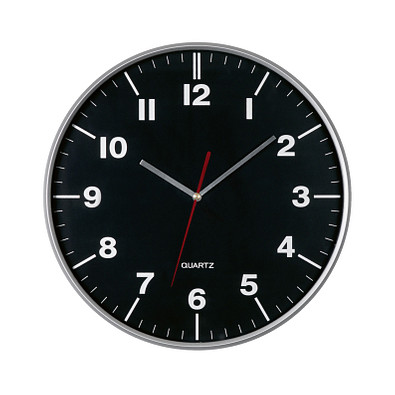 Wanduhr HEMERA,schwarz, silber