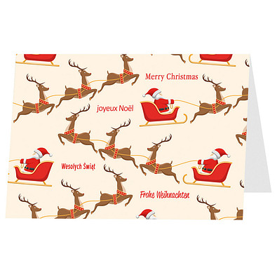 Grußkarte Weihnachten, Motiv Weihnachtsmann, Danke an Mitarbeiter