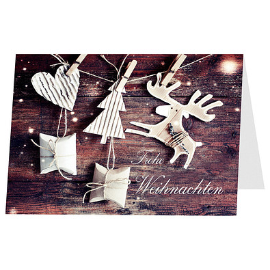 Grußkarte Weihnachten, Motiv Weihnachtsschmuck, Danke an Mitarbeiter