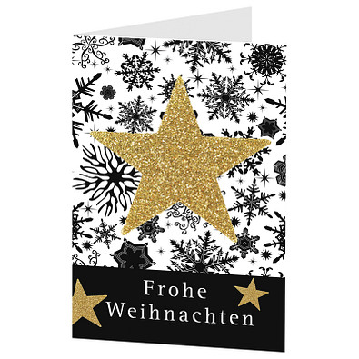 Grußkarte Weihnachten, Motiv Goldstern, ohne Innendruck