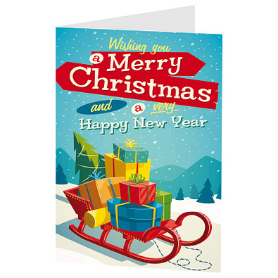 Grußkarte Weihnachten, Motiv Happy New Year, Danke an Mitarbeiter