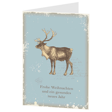 Grußkarte Weihnachten, Motiv Rentier, Danke an Partner