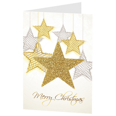 Grußkarte Weihnachten, Motiv Sterne, ohne Innendruck