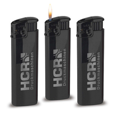 Werbe-Set: 500 Piezo-Feuerzeuge Prestige, inkl. Druck, schwarz
