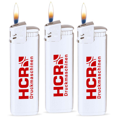 Werbe-Set: 500 Piezo-Feuerzeuge Prestige, inkl. Druck, weiß