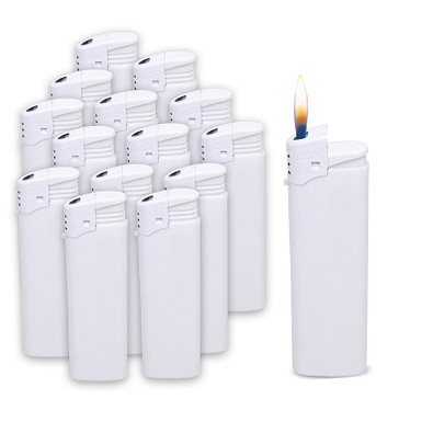 Werbe-Set: Nachfüllbare Piezo-Feuerzeuge, 400-tlg., weiß, inkl. Druck