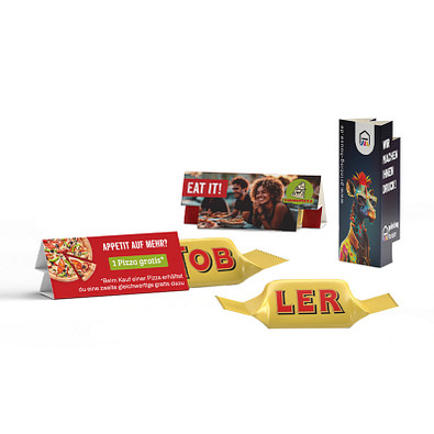 Werbedreieck Mini, Toblerone Tiny Mini Riegel, inkl. Druck