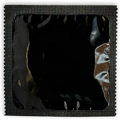 Werbekondom, schwarz