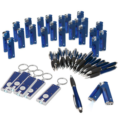 Werbe-Sparset 200-tlg. blau, inkl. Druck in silber