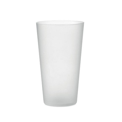 Wiederverwendbarer Becher 500ml FESTA LARGE, Transparent Weiß