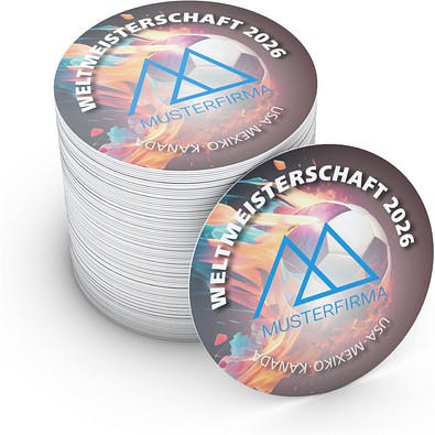 Geiger-Notes WM-Bierdeckel rund, Motiv Feuerball, inkl. Druck