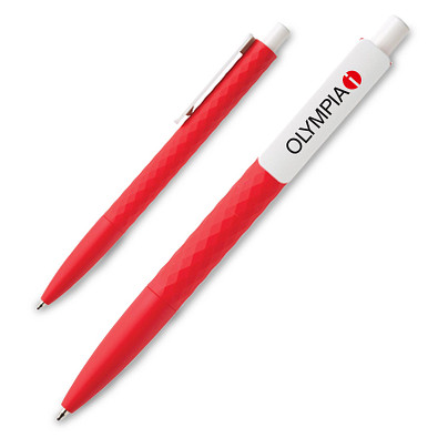 XD COLLECTION Druckkugelschreiber X3 mit Smooth-Touch, blaue Mine, rot/weiß