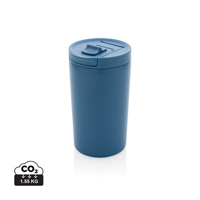 XD COLLECTION Doppelwandiger Vakuum-Becher aus RCS recyceltem SS, blau