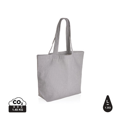 XD COLLECTION Impact Aware™ 240g/m² rcCanvas Shopper + Tasche, ungefärbt, grau