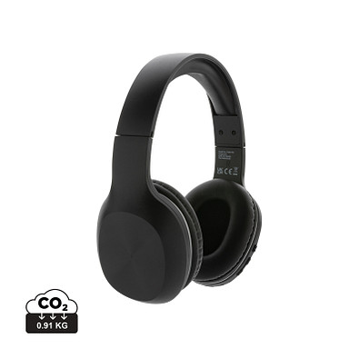 XD COLLECTION JAM kabelloser Kopfhörer aus recyceltem RCS-Kunststoff, schwarz