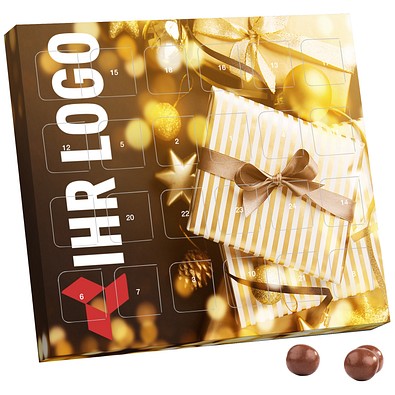 XS Adventskalender Brandt Knusperkugeln Black & White, Gold-Paket