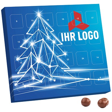 XS Adventskalender, Brandt Knusperkugeln Vollmilch, LED Tanne