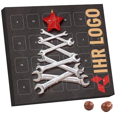 XS Adventskalender Brandt Knusperkugeln Black & White, Schraubenschlüssel-Tanne