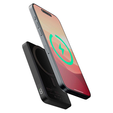 Xtorm FS5W051 5000 mAh magnetische kabellose Powerbank, schwarz