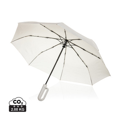 Yara 21“ AWARE™ rPET Regenschirm mit Karabiner, beige