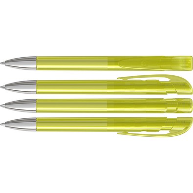 uma® Kugelschreiber YES SI transparent inkl. Metallspitze, gelb
