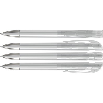 uma® Kugelschreiber YES SI transparent inkl. Metallspitze, klar