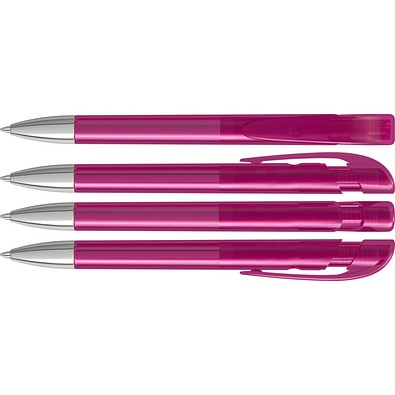 uma® Kugelschreiber YES SI transparent inkl. Metallspitze, magenta