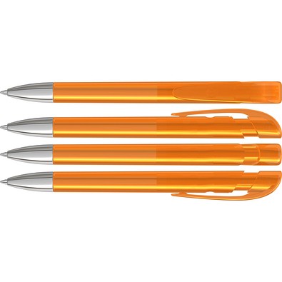 uma® Kugelschreiber YES SI transparent inkl. Metallspitze, orange