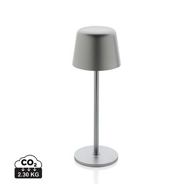 Zenic USB Tischleuchte aus RCS recyceltem Kunststoff, silber