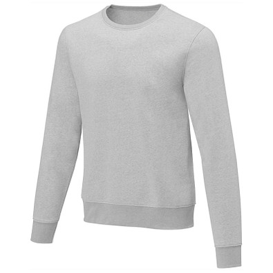 Zenon Herrenpullover mit Rundhalsausschnitt, heather grau, S