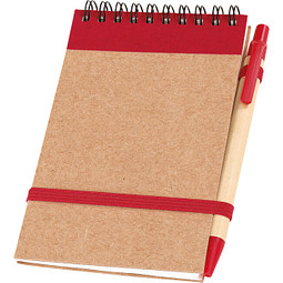 Notizringbuch Recycle, Natur/Rot