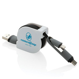 XD COLLECTION 3-in-1 ausziehbares Kabel, schwarz